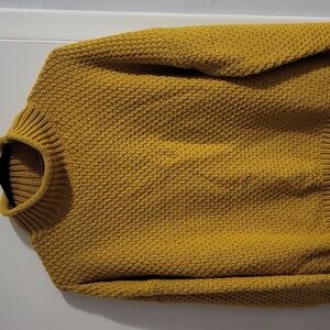 Zesica Women’s Long Sleeve Mock Neck Chunky Knit Pullover Sweater Size S Mustard